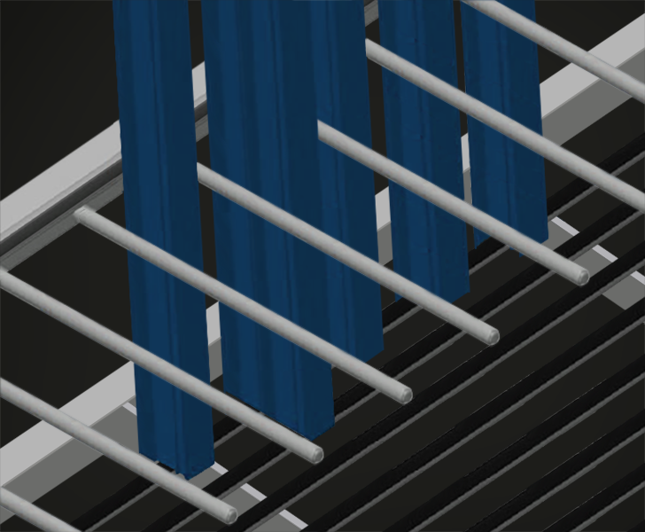 Transport and trolleys PWS 1800 Lower supporting surfaces with rubber strips Someco